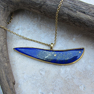 Lapis fish pendant