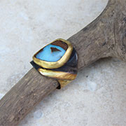 Opal ring, silver, 22k